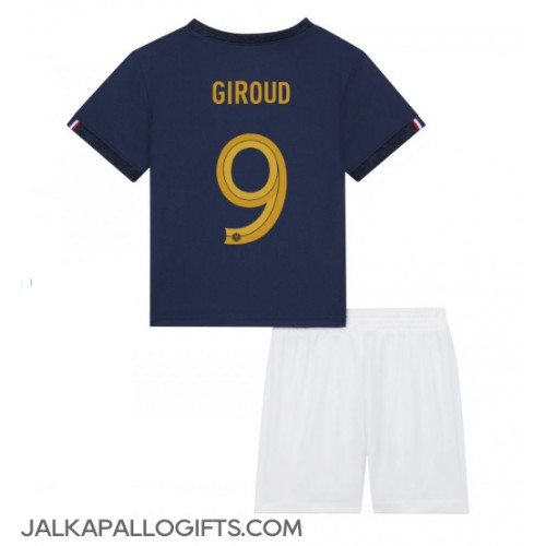 Ranska Olivier Giroud #9 Koti Peliasu Lasten MM-kisat 2022 Lyhythihainen (+ Lyhyet housut)